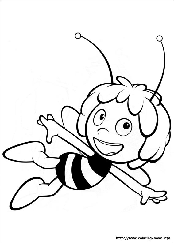 Plansa de colorat cu Albina 128 33